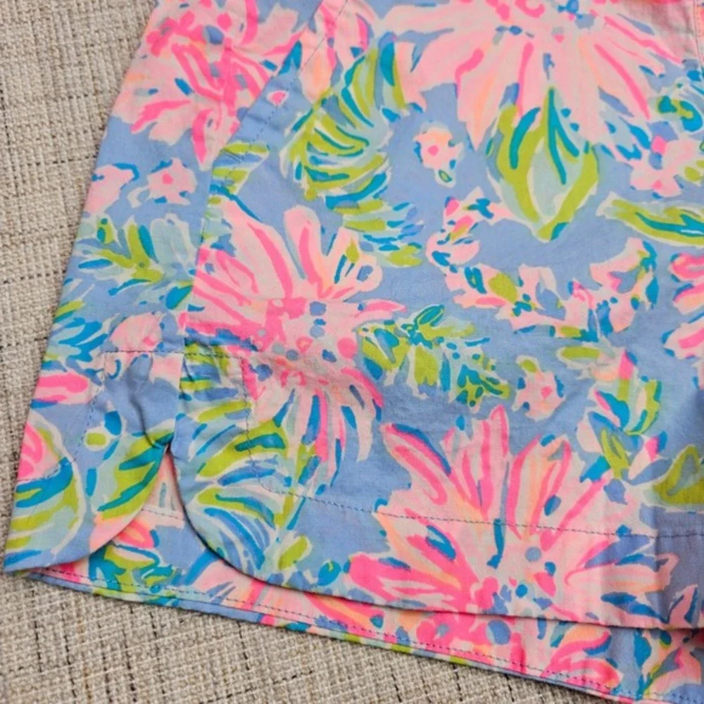 Lilly Pulitzer Ocean View Floral Shorts Casual Everyday‎ Colorful XXS